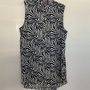 Vince Camuto Black and White Zebra Print Tunic/Blouse